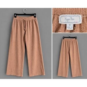 Hippie Rose Wide Leg Lounge Pants Women's M Dusty Rose Pink Cozy.    Vid 42
